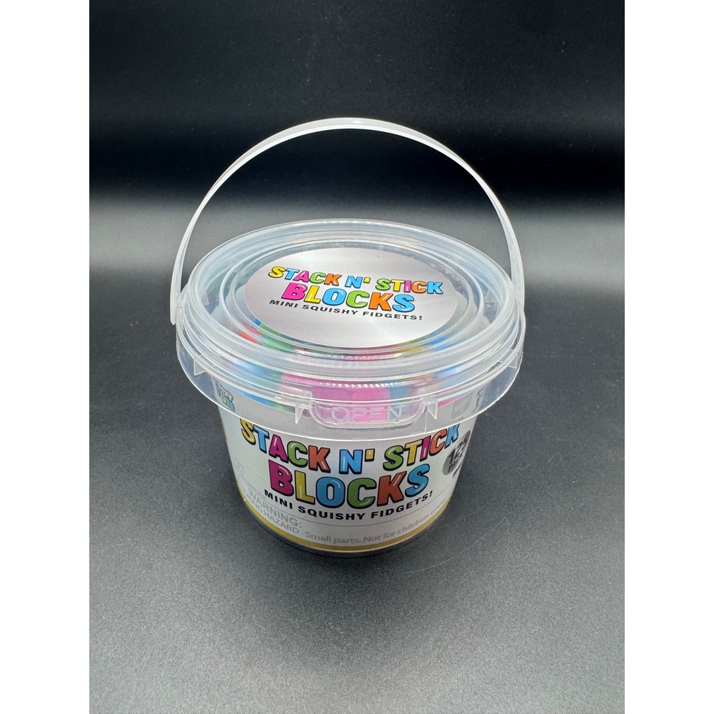 Stack N Stick Blocks Mini Squishy Fidgets 125 Pack Multi Color Sensory  Bucket